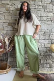Rustic Nature Linen Blend Barrel Pant Washed Lawn